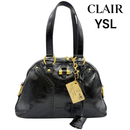 イヴサンローラン ミューズバッグ パテントレザー レディース