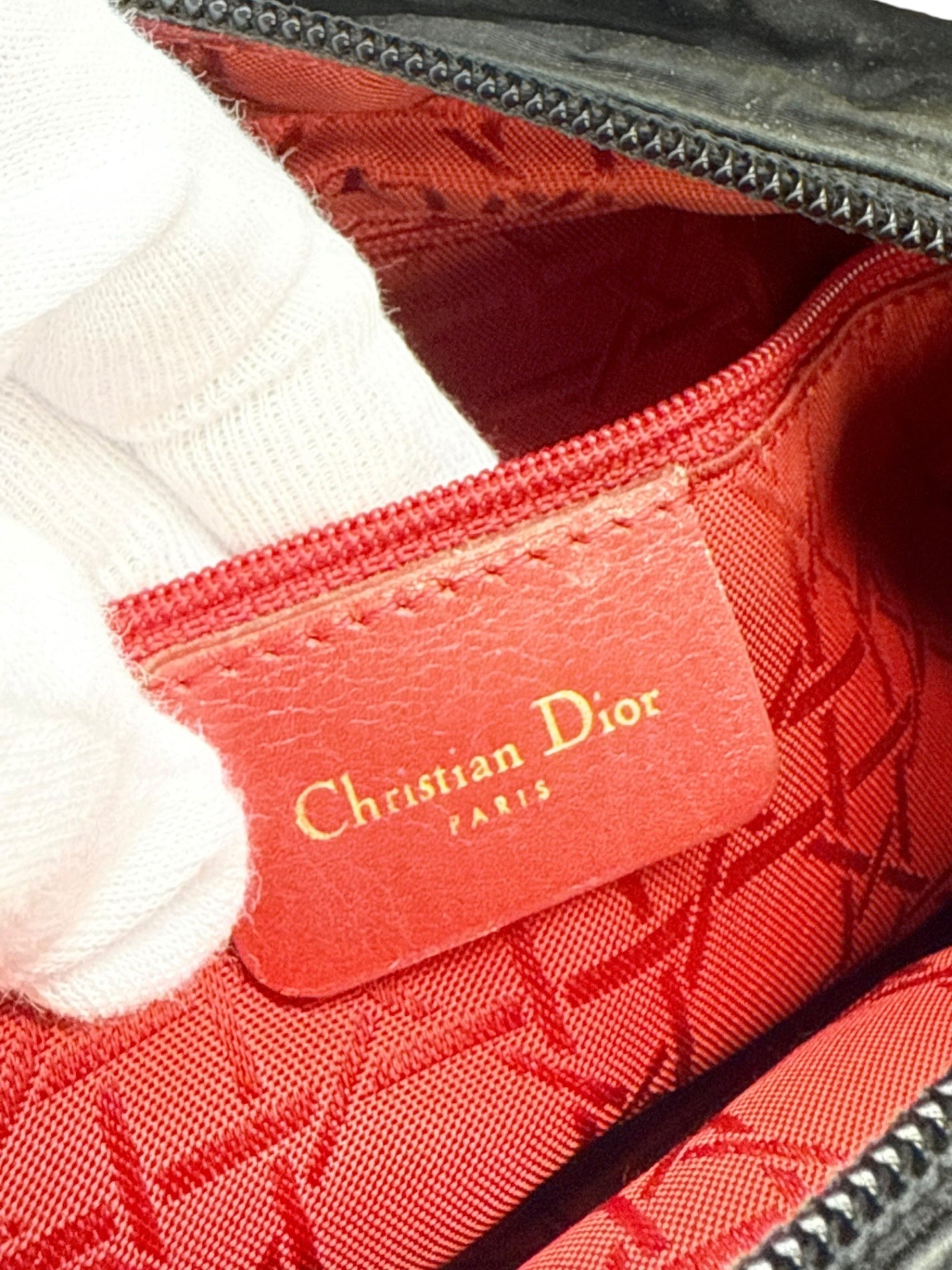 クリスチャンディオール レディディオール ハンドバッグ カナージュ 2WAYショルダー ナイロン 黒 肩掛け 手提げ 2way  レディース