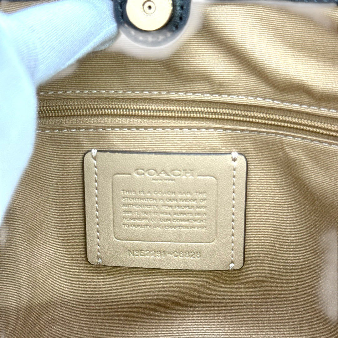 【美品】コーチ クリスティ ハンドバッグ トート レザー ロゴ ゴールド金具 ベージュ 白 黒 C6828