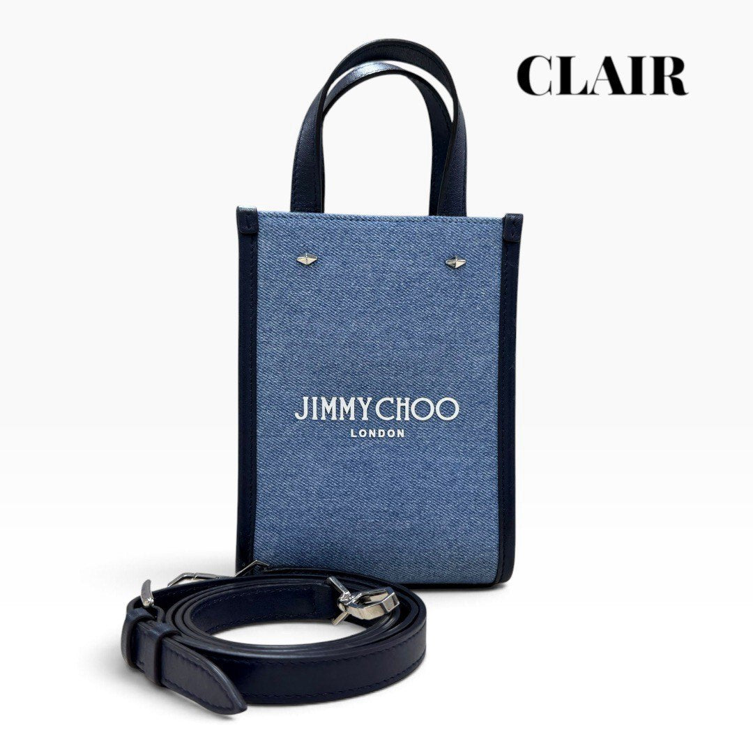 デニム×レザー 2WAY ハンドバッグ ジミーチュウ