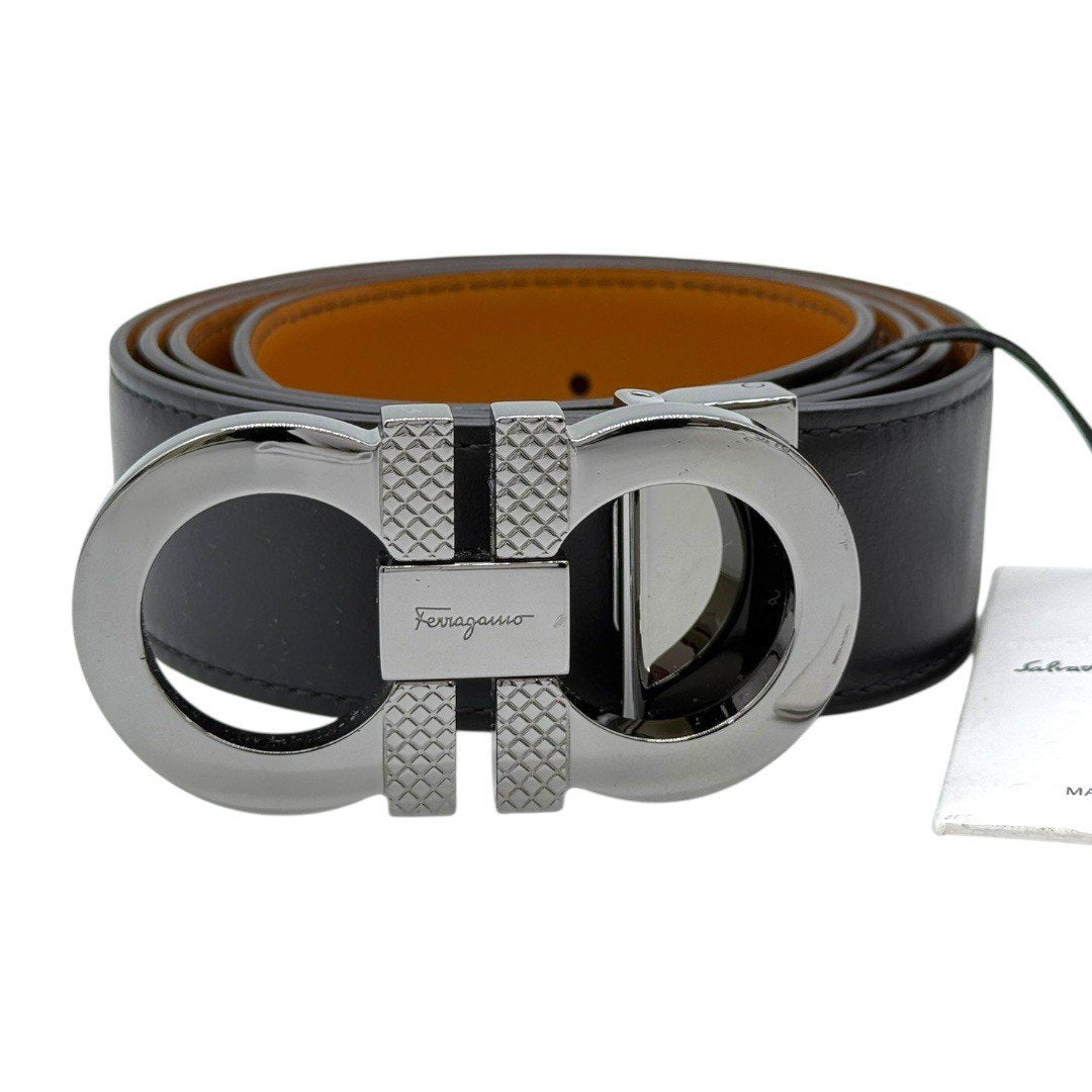 【極美品】フェラガモベルト ガンチーニベルト ビジネススーツ フォーマル 670084DOUBLEADJUS750184 メンズ