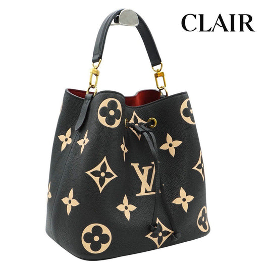 【美品】ルイヴィトン モノグラム 鞄 バッグ ハンドバッグ ショルダーバッグ バイカラー アンプラント ネオノエ MM M45497 ブラック ベージュ レディース ヴィトンバッグ