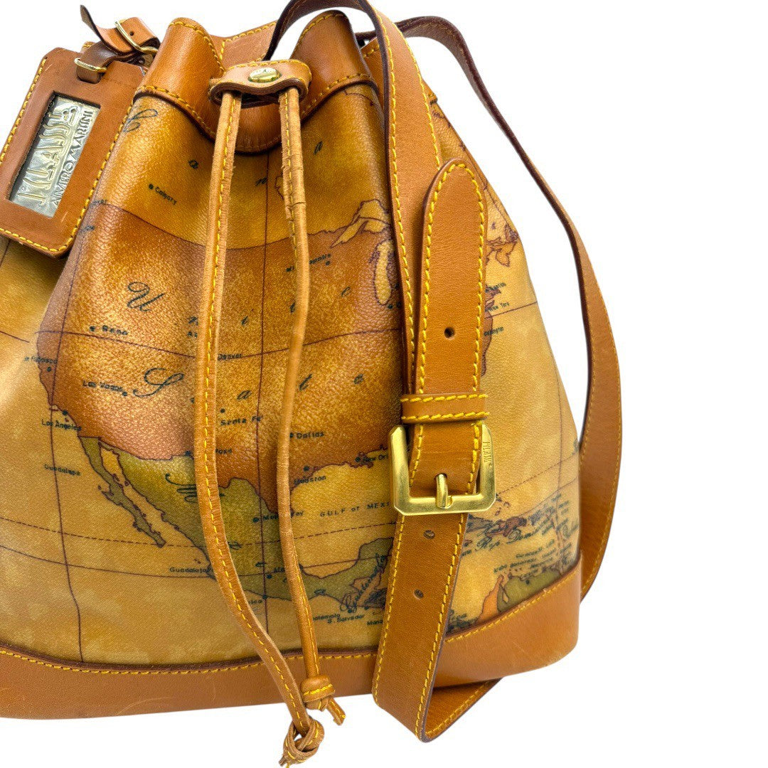 プリマクラッセ バッグ ショルダーバッグ 斜め掛け 地図柄 レザー レディース
