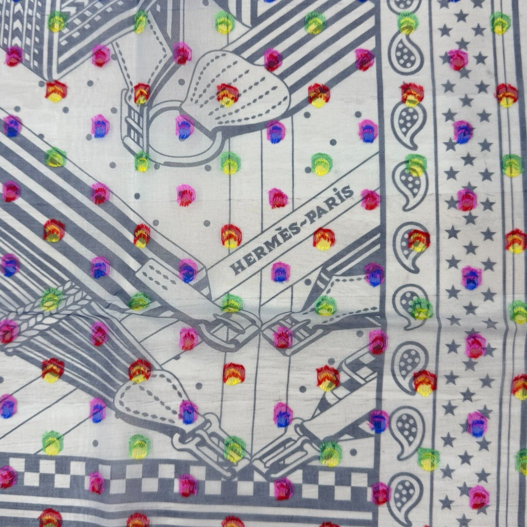 エルメス スカーフ カレ60 シルク ジグザグサングル レインボードット Zig Zag Pois Rainbow レディース