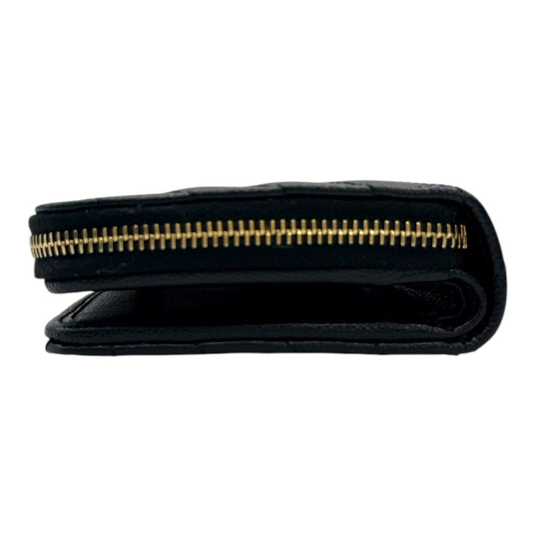 サンローランパリ 財布 YSL キャビアスキン ブラック 黒 レディース コンパクト財布