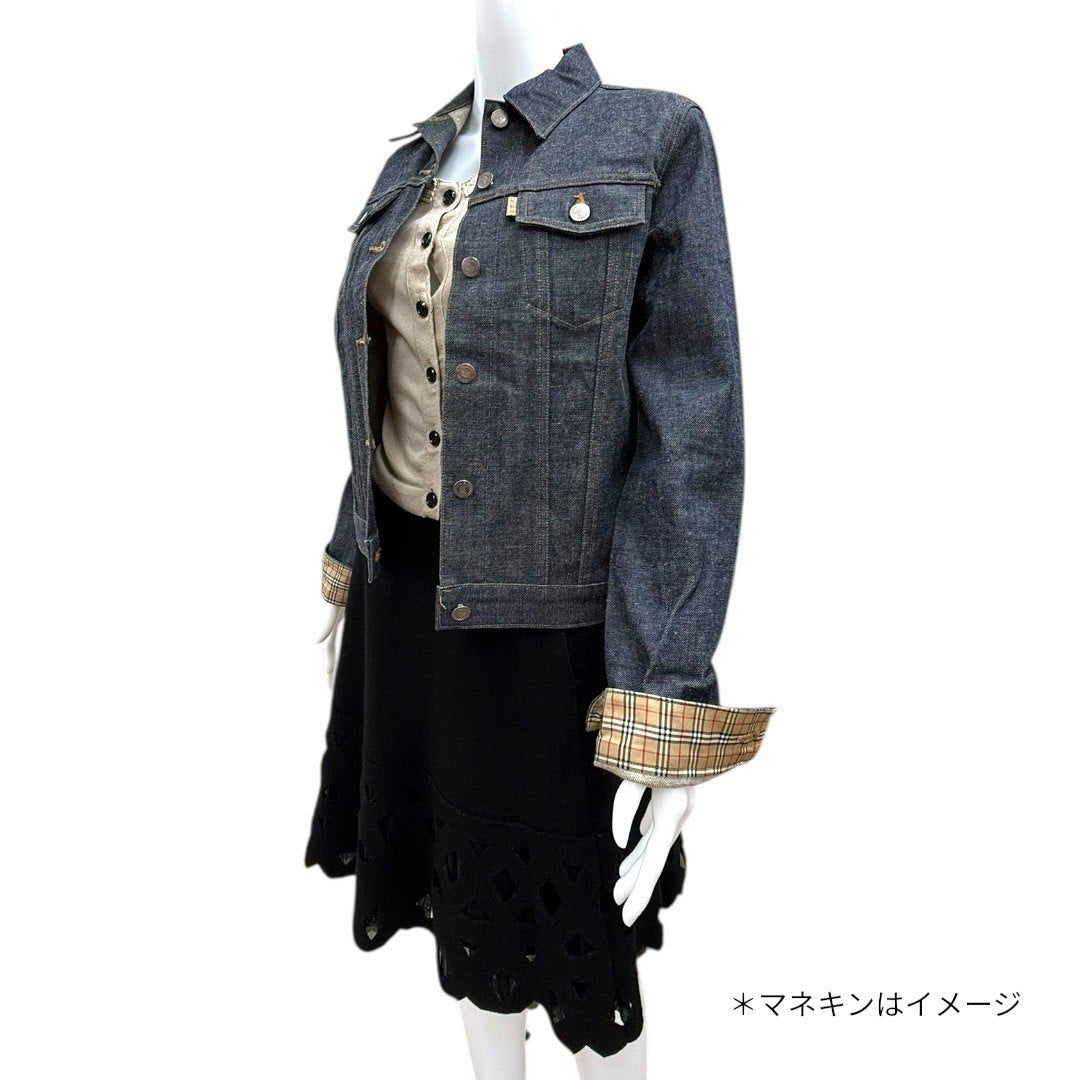 バーバリー デニム ジャケット ノバチェック メンズ レディース ユニセックス 38
